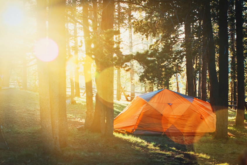 camping in wilderness