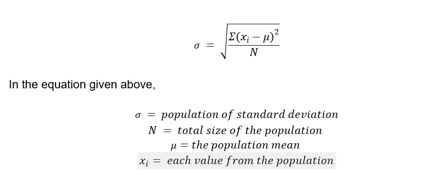 Formula of Standard Deviation