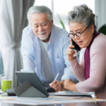 a senior couple planning for the future